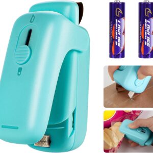 Mini Kenossion Chip Bag Sealer - Heat Seal with Cutter & Magnet, Portable Mini Sealing Machine to Reseal Plastic Bags & Keep Snacks Fresh (2xAA Batteries Included)