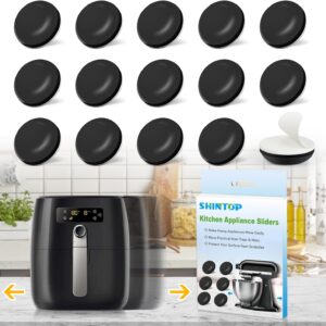 Kitchen Appliance Sliders, 16pcs Self Adhesive Small Appliance Sliders Easy Mover Space Saving Home Must Have Gadgets for Countertop Coffee Maker, Air Fryer (Black)