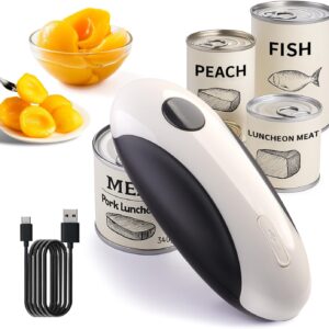 CIRCLE JOY Rechargeable Electric Can Opener for Seniors with Smooth Edge, Food-Safe, Handsfree Automatic Opener for Almost Any Can Sizes, Kitchen Gadgets for Home