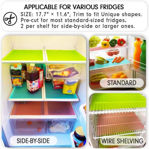 8 Pcs Refrigerator Liners, MayNest Washable Mats Covers Pads, Home Kitchen Gadgets Accessories Organization for Top Freezer Glass Shelf Wire Shelving Cupboard Cabinet Drawers (8 White) - Image 4