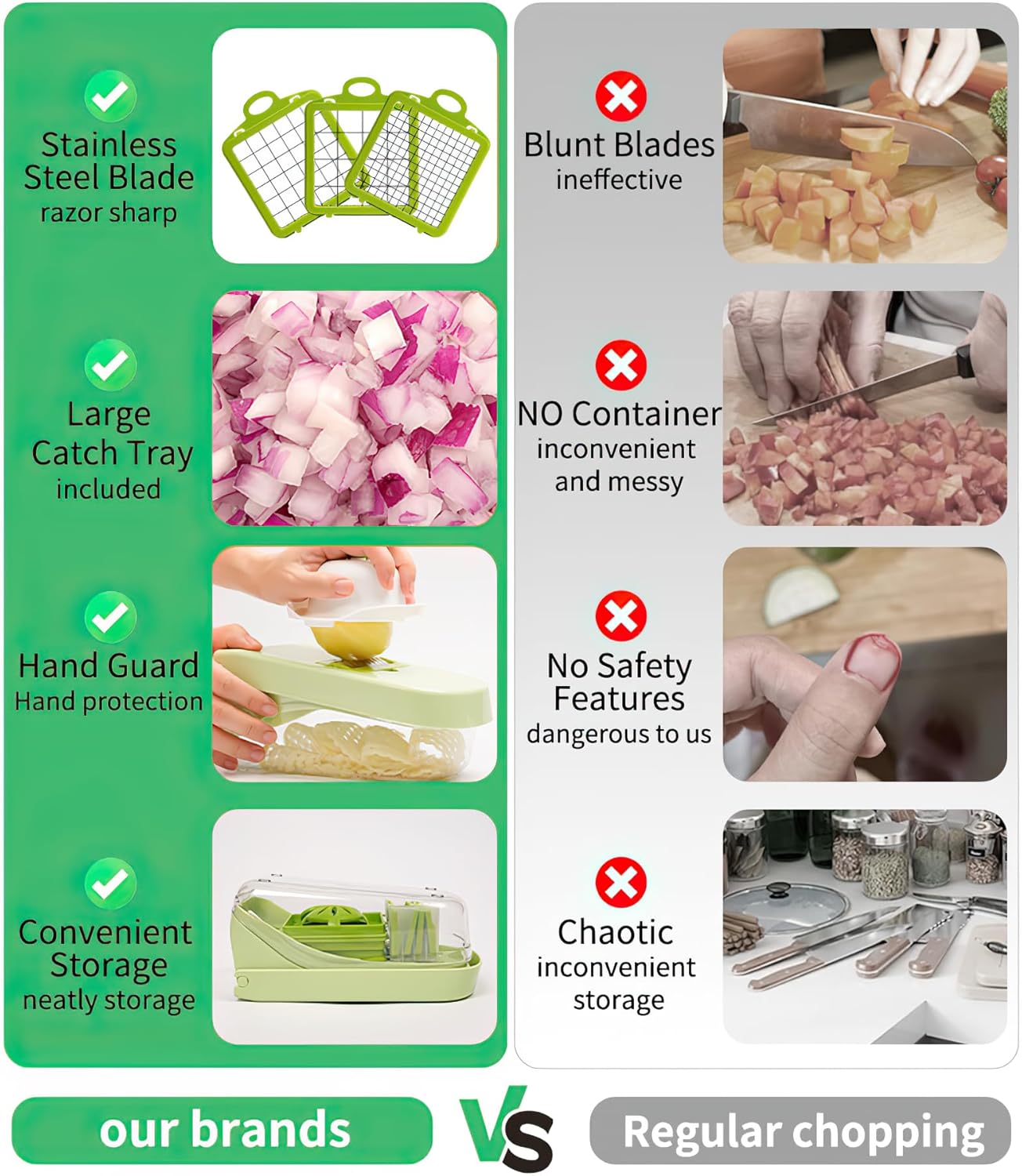 Vegetable Chopper,Onion Chopper, 17 in 1 Professional Mandoline Slicer for Kitchen,Multifunctional Food Chopper,Cheese Grater,Veggie Chopper with Container - Kitchen Gadgets - Home Essentials - Image 2