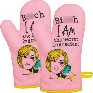 Miracu Oven Mitt, Funny Kitchen Cooking Oven Mitts, Pink Kitchen Accessories, Baker Stuff, Baking Gifts for Women, House Warming Gifts New Home, Mothers Day Birthday Housewarming Present for Women Mom