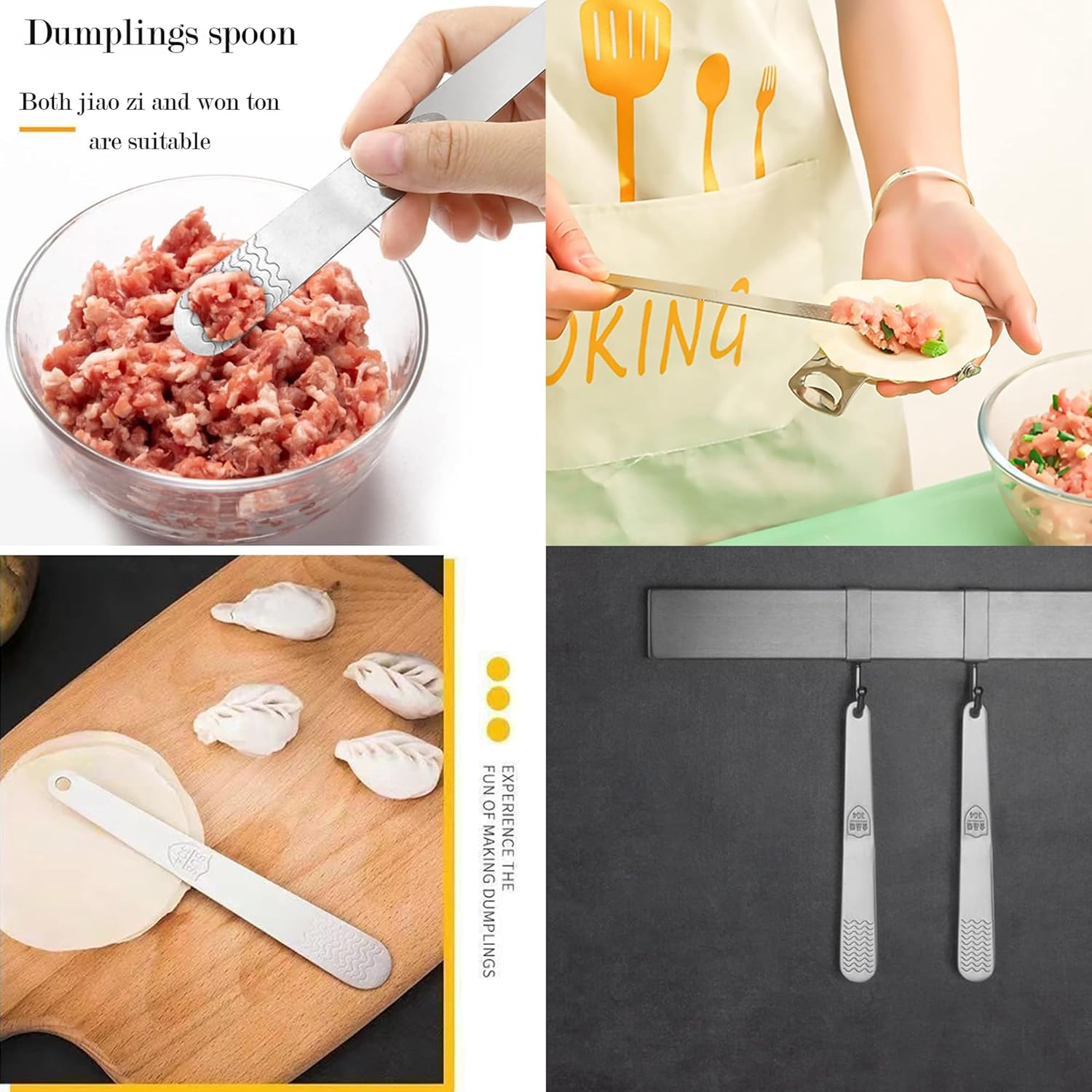 Stainless Steel Dumpling Stuffing Spoon, Food-Grade 304 Stainless Steel Filling Mixing Spoon, Ideal for Dumpling, Wonton, Ravioli Filling & More, Kitchen Gadgets for Home and Restaurant (5 PCS) - Image 4