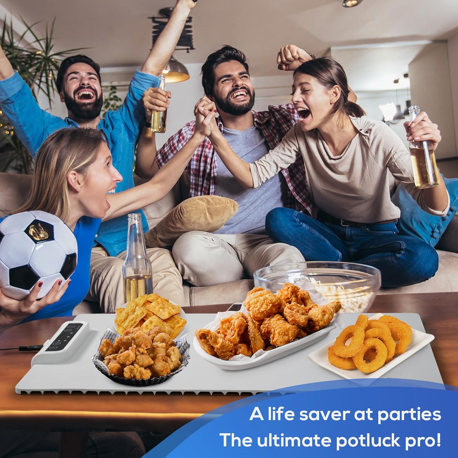 Kitchen Gadgets Portable Food Warmers: Roll Up Silicone Heating Mat for Food - Foldable Electric Warming Tray Party Essentials Hot Plate Keep Food Warm Heating Trays for Parties Buffet Serving Food - Image 2