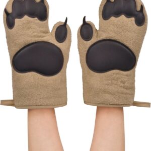 Genuine Fred BEAR HANDS Oven Mitts - Quality Cotton with Heat Resistant Silicone - Fun & Function Kitchen Gadgets - Funny White Elephant Gift - Great Gift for Home Cooks, Bakers, & Animal Lovers -