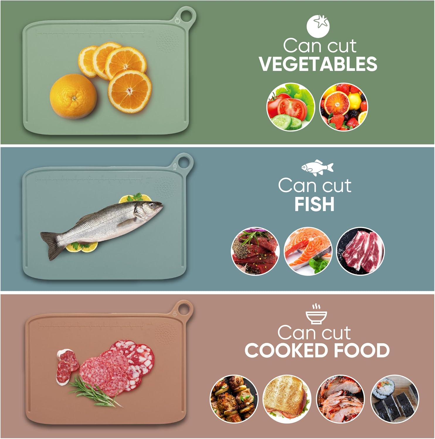 Charmline Smart Cutting Board and Knife Set with Holder, Double Cleaning and Drying Function, Space Saving Smart Home Gadgets, Keeping Kitchen Clean and Tidy, Brown - Image 7