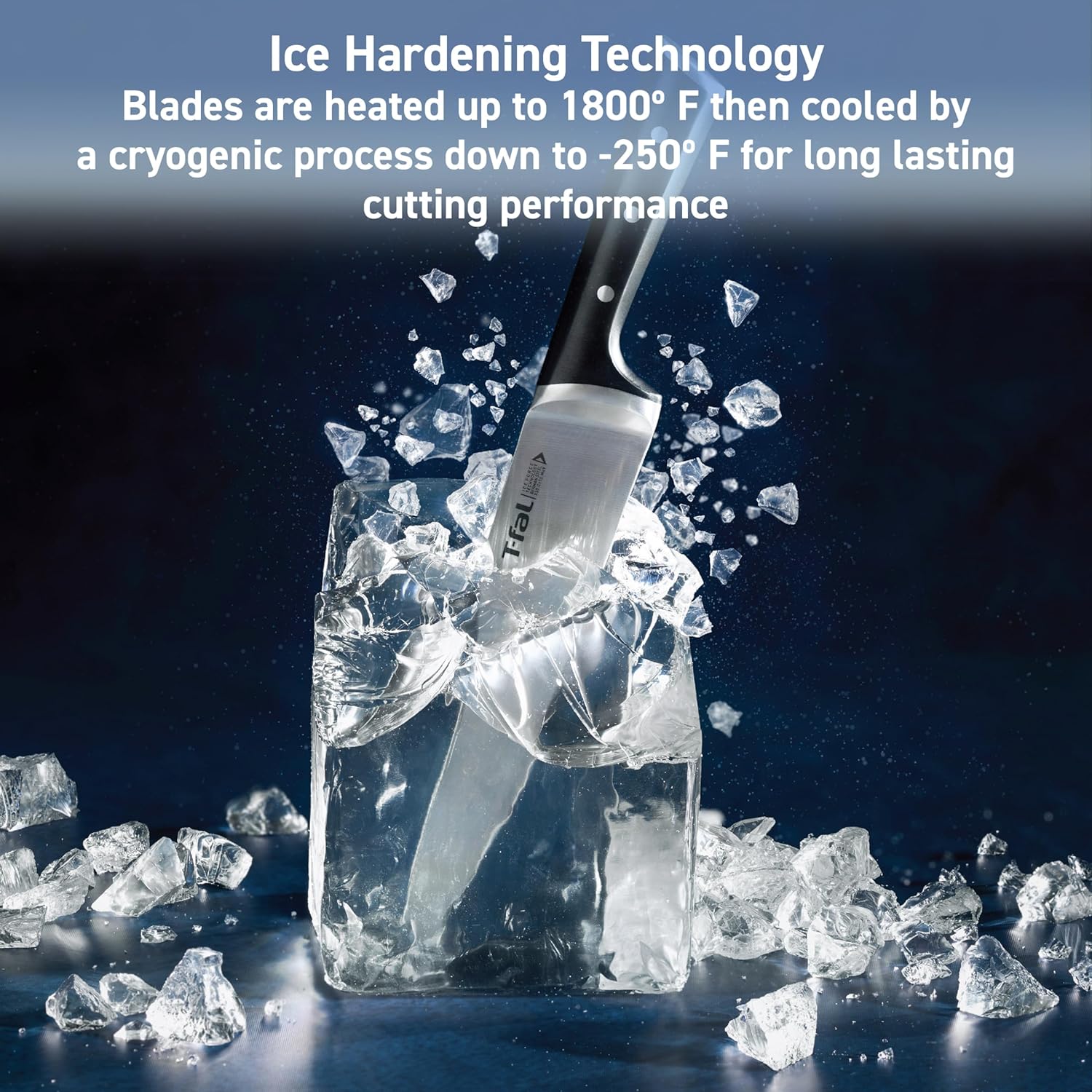 T-fal Ice Force German Stainless Steel Kitchen Scissors 6 Inch, Long Lasting Sharpness, High Cutting Precision, Superior Durability, Ultra Sharp, Cook Tool, Cookware Kitchen Gadget, Home, Black - Image 2